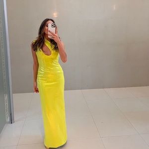 Solace London Elissa Maxi Dress - citrus- maxi gown/dress one shoulder